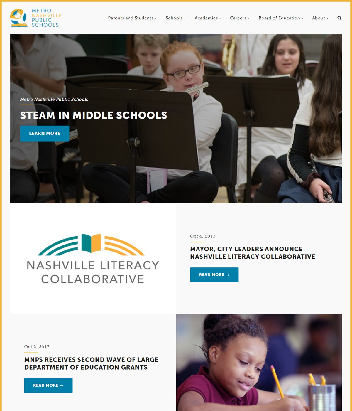 Educational School System - Website Development - Metro Nashville Public Schools