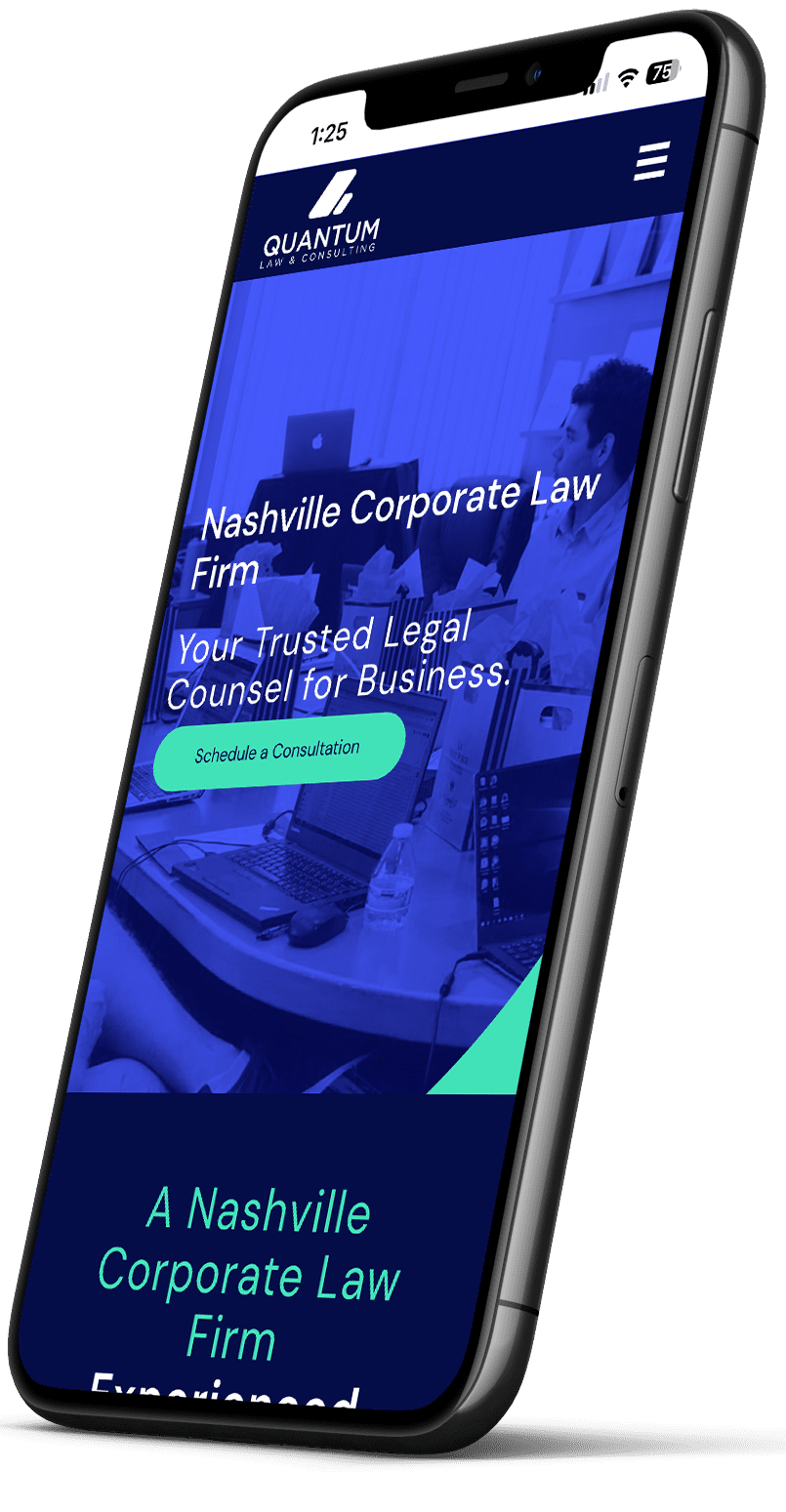 Quantum Law - mobile website and graphic design