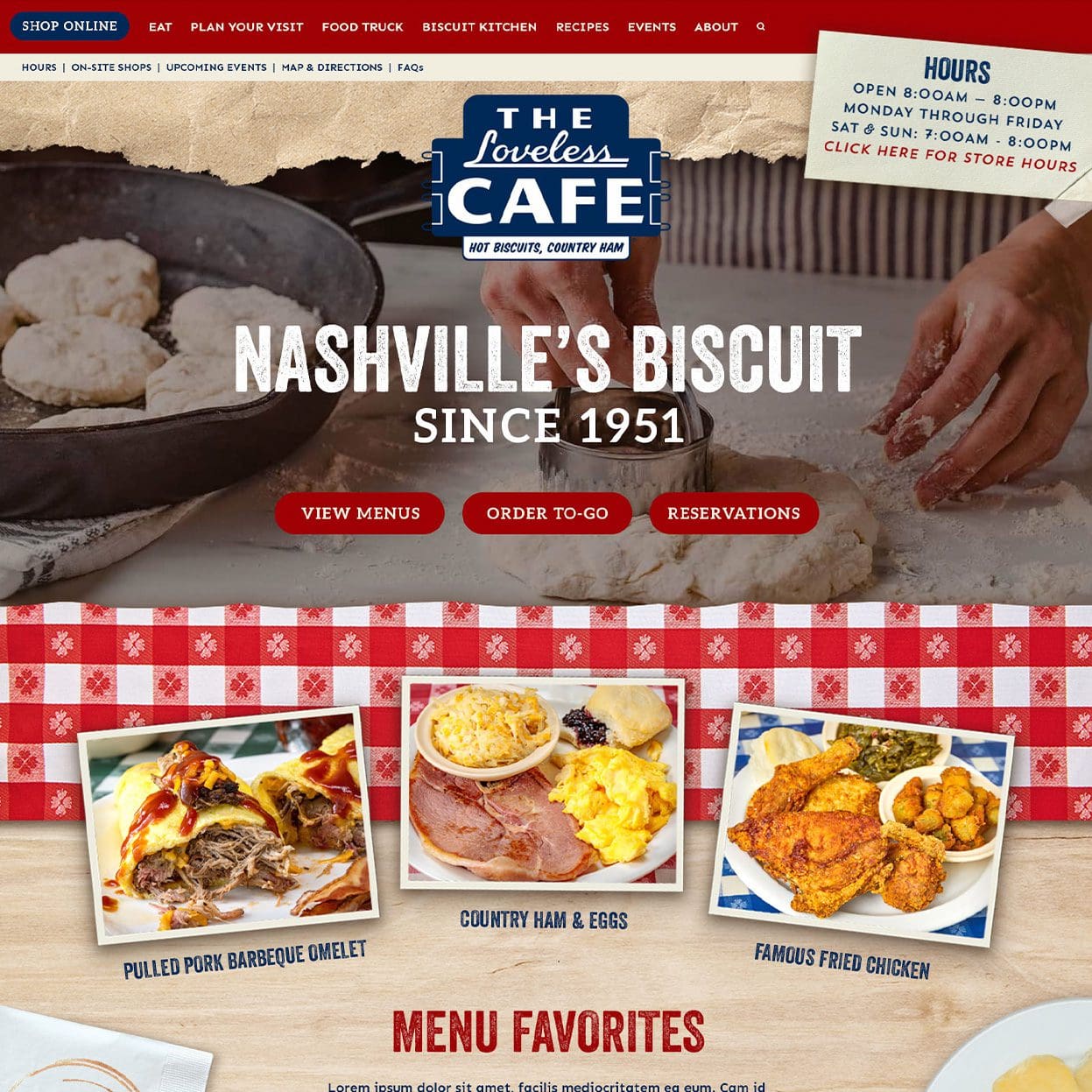 Loveless Cafe New Website by a Nashville Web Design Agency